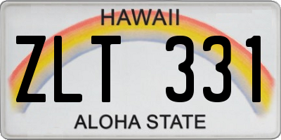 HI license plate ZLT331