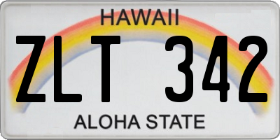 HI license plate ZLT342