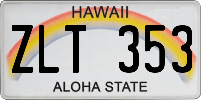 HI license plate ZLT353