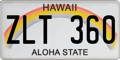 HI license plate ZLT360