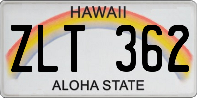 HI license plate ZLT362