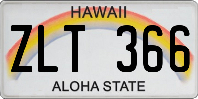 HI license plate ZLT366