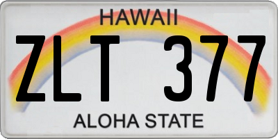 HI license plate ZLT377