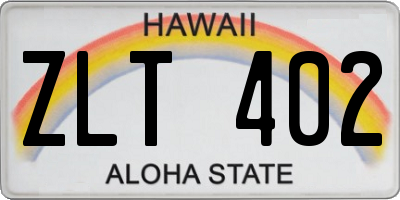 HI license plate ZLT402