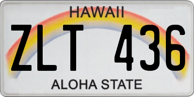HI license plate ZLT436