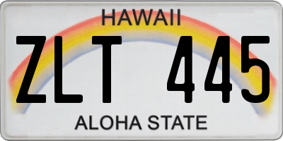 HI license plate ZLT445