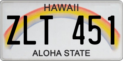 HI license plate ZLT451