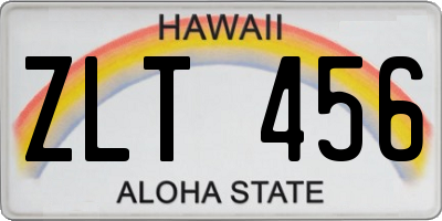 HI license plate ZLT456