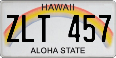HI license plate ZLT457