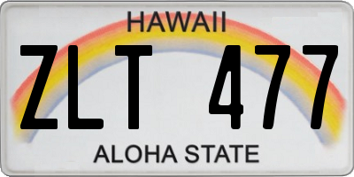 HI license plate ZLT477