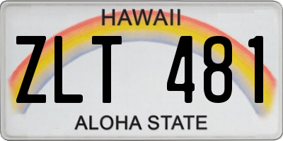 HI license plate ZLT481