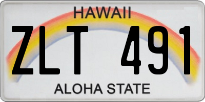 HI license plate ZLT491