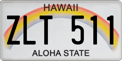 HI license plate ZLT511