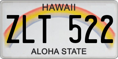 HI license plate ZLT522