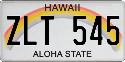 HI license plate ZLT545
