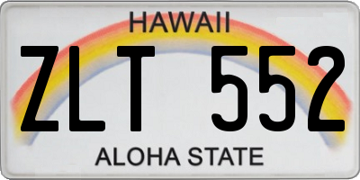 HI license plate ZLT552