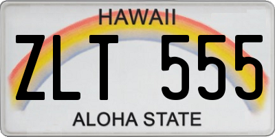 HI license plate ZLT555
