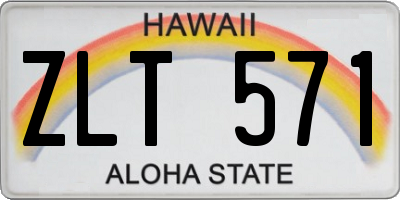 HI license plate ZLT571