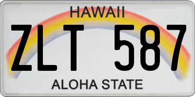 HI license plate ZLT587