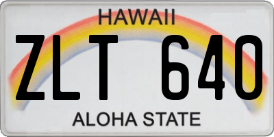 HI license plate ZLT640