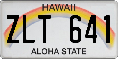 HI license plate ZLT641