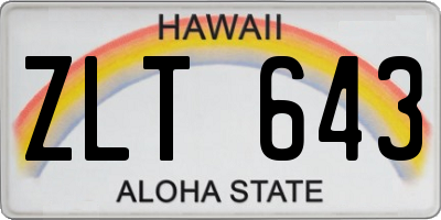 HI license plate ZLT643