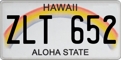 HI license plate ZLT652