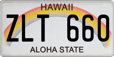 HI license plate ZLT660
