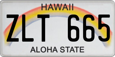 HI license plate ZLT665