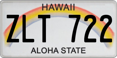 HI license plate ZLT722