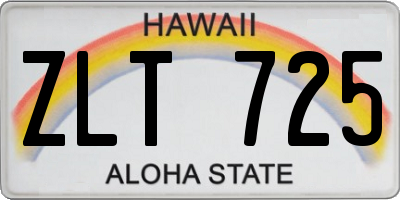 HI license plate ZLT725