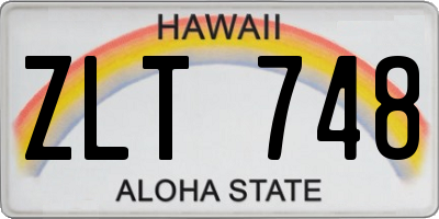 HI license plate ZLT748