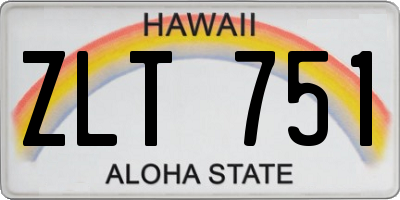 HI license plate ZLT751