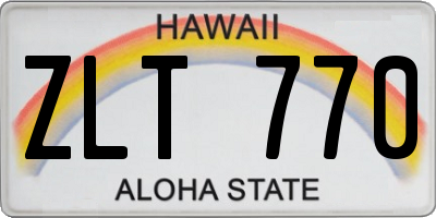 HI license plate ZLT770