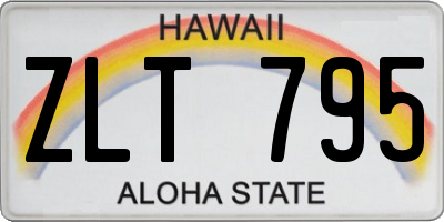 HI license plate ZLT795