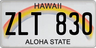 HI license plate ZLT830