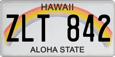 HI license plate ZLT842