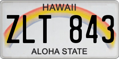 HI license plate ZLT843