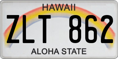 HI license plate ZLT862