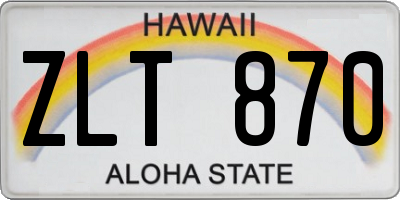 HI license plate ZLT870
