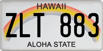 HI license plate ZLT883
