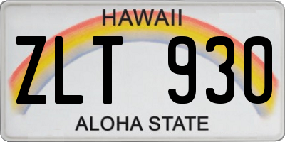 HI license plate ZLT930