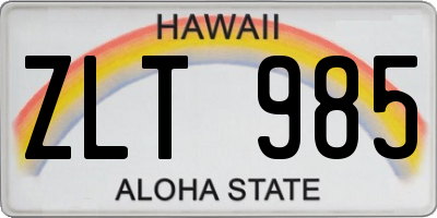 HI license plate ZLT985