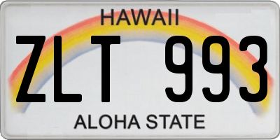 HI license plate ZLT993