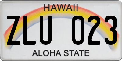 HI license plate ZLU023