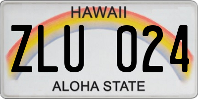 HI license plate ZLU024