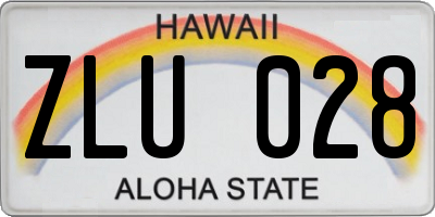 HI license plate ZLU028