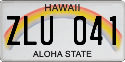 HI license plate ZLU041