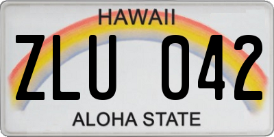 HI license plate ZLU042