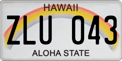 HI license plate ZLU043